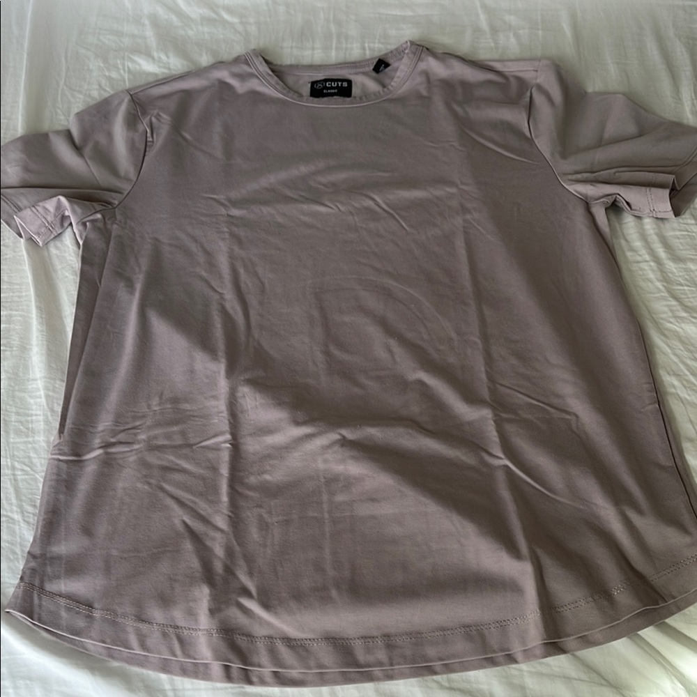 Cuts Gray and Pink Boxy Short Sleeve Tee